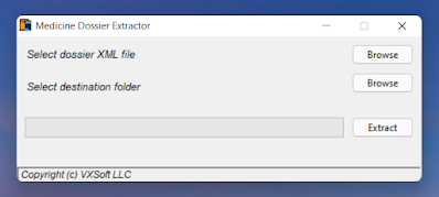 Medicine dossier extraction application